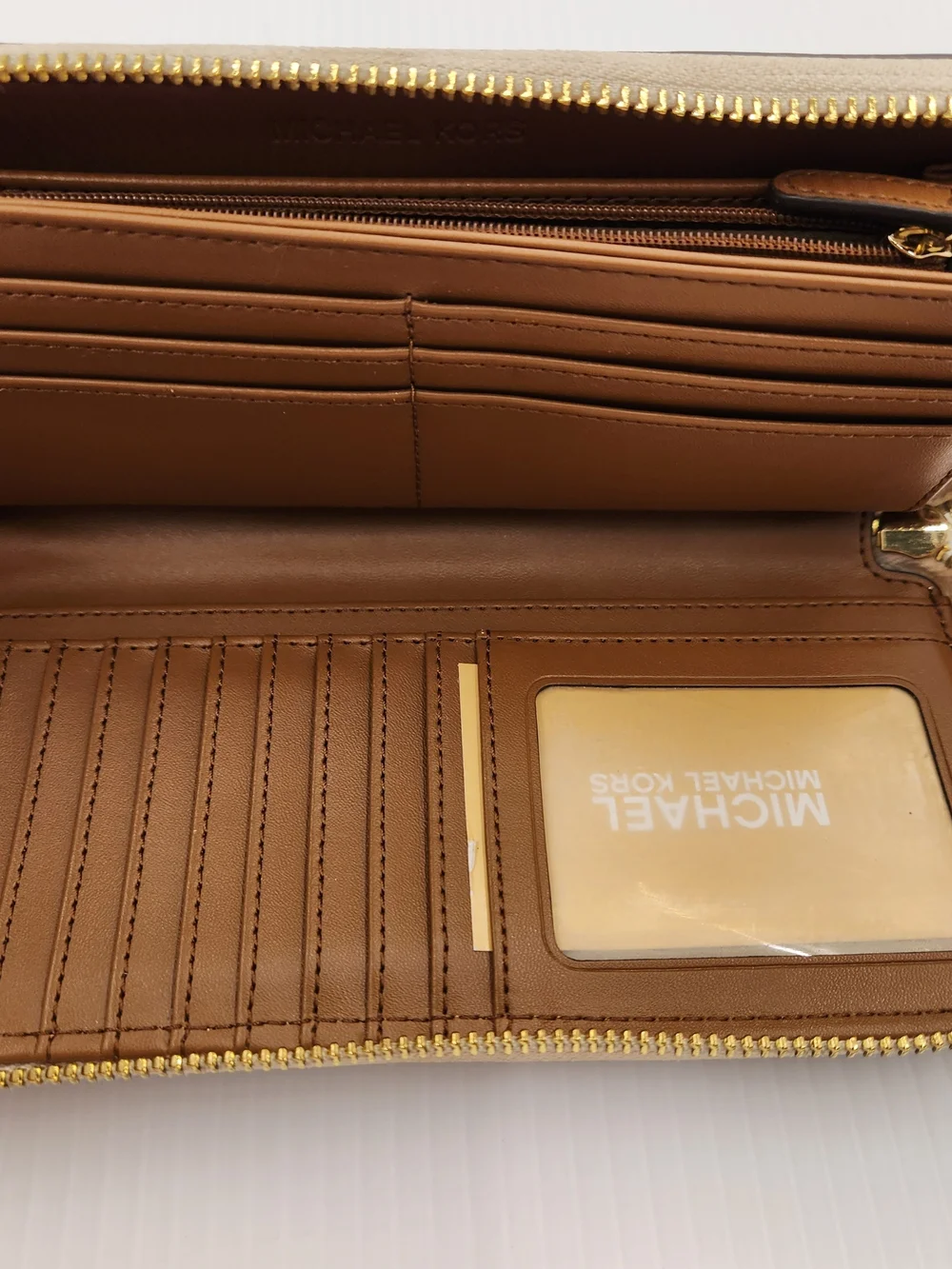 Michael Kors Beige Signature Wristlet Wallet